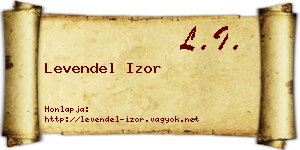 Levendel Izor névjegykártya
